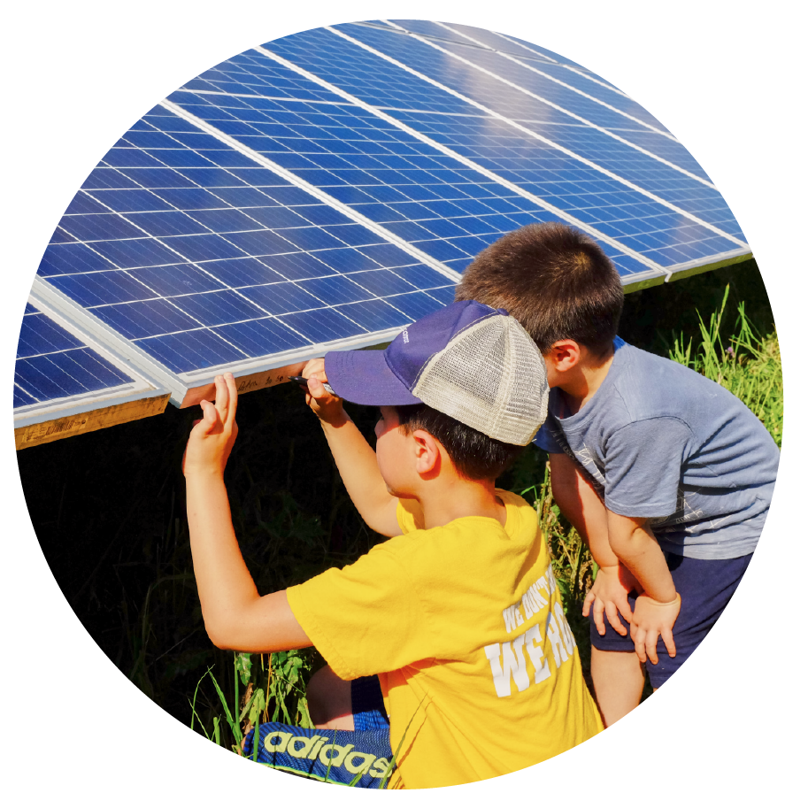 Community Solar Array CSA Kids Sign Panels Orange Rockland Utility