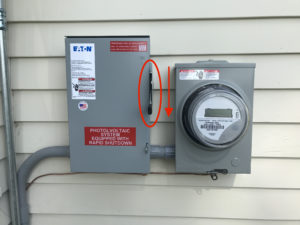 AC Disconnect Lever next to utility meter