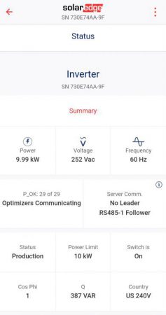 solar monitoring example with solaredge