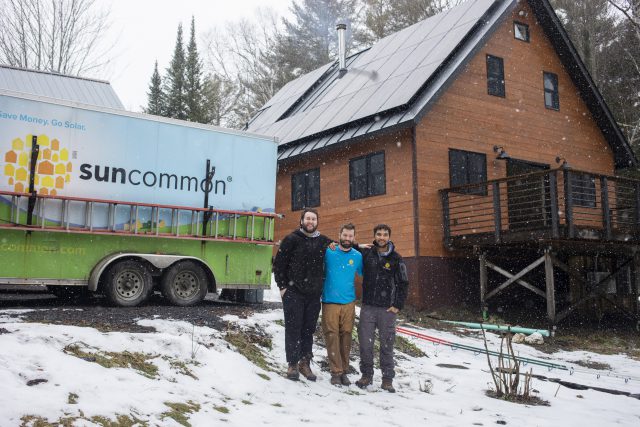 suncommon solar installation team at a home in vermont