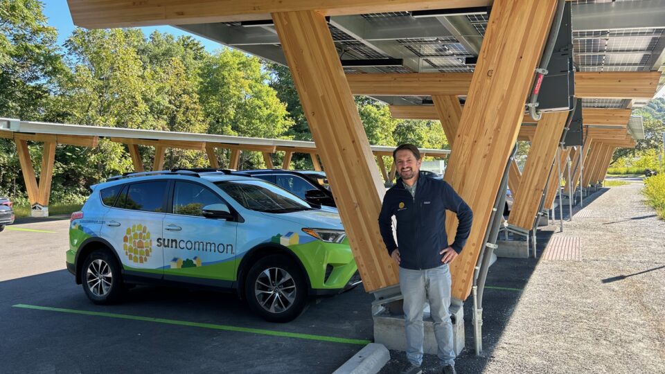 SunCommon President Mike McCarthy at Scenic Hudson solar canopy array