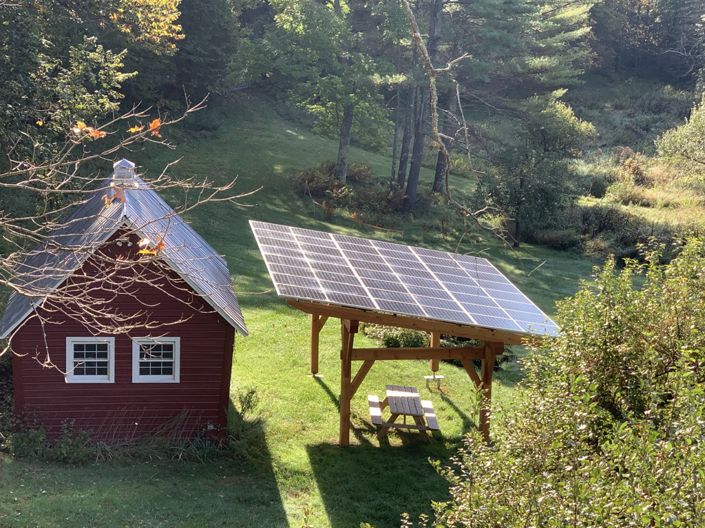 SunCommon solar canopy backyard Woodstock Vermont