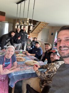 SunCommon solar installers having lunch at a customer's house